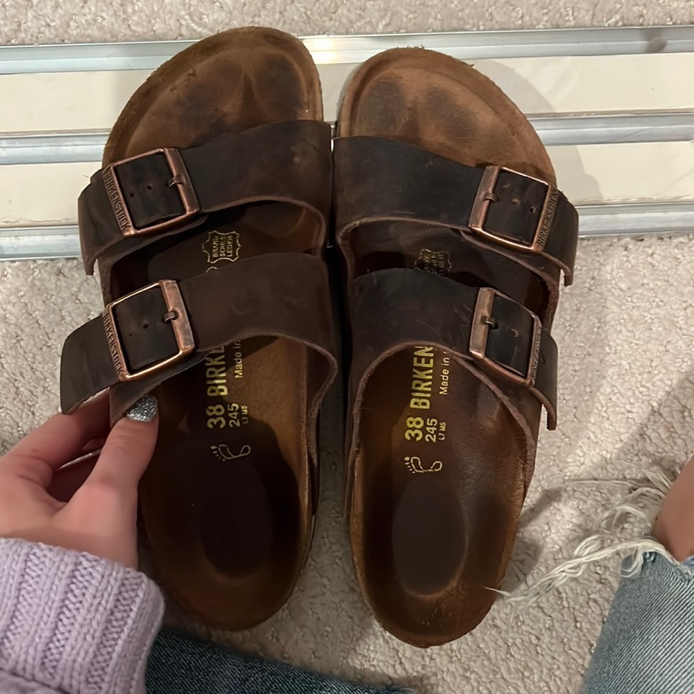 brown Birkenstocks size 38